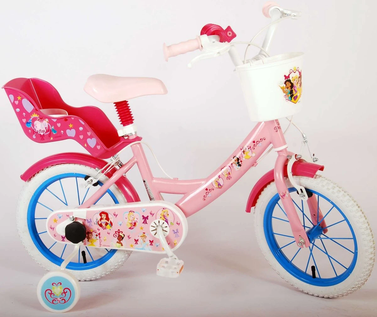 Volare Disney Princess Kinderfiets - Meisjes - 14 Inch - Roze - Twee Handremmen 8 Volare Disney Princess Kinderfiets - Meisjes - 14 Inch - Roze - Twee Handremmen - Afbeelding 6