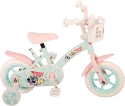 Volare Woezel & Pip Kinderfiets - Meisjes - 10 Inch - Mint Blauw/Roze - Doortrapper -Speelgoed 1200x1014