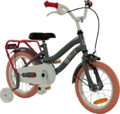 2Cycle Pretty Kinderfiets - 14 Inch - Grijs-Roze - Meisjesfiets -Speelgoed 1200x1139 2