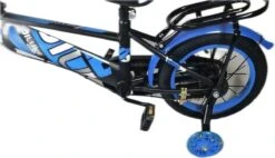 Kinderfiets - 14 Inch Kinderfiets -vanaf 3-5 Jaar Jongens En Meisjes Fietsen - Terugtrap -Rem -Stabilisatoren（2 Zijwieltjes）- Mandje - Achterbank - Blauw -Speelgoed 1200x692