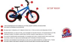 Volare Rocky Kinderfiets - 16 Inch - Zwart Blauw - 95% Afgemonteerd - Prime Collection -Speelgoed 1200x698