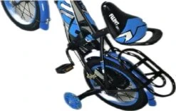 Kinderfiets - 14 Inch Kinderfiets -vanaf 3-5 Jaar Jongens En Meisjes Fietsen - Terugtrap -Rem -Stabilisatoren（2 Zijwieltjes）- Mandje - Achterbank - Blauw -Speelgoed 1200x760