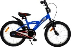 2Cycle Biker Kinderfiets - 18 Inch - Blauw - Jongensfiets -Speelgoed 1200x801