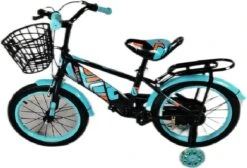 Kinderfiets - 16 Inch Kinderfiets -vanaf 4-7 Jaar Jongens En Meisjes Fietsen - Terugtrap -Rem -Stabilisatoren（2 Zijwieltjes）- Mandje - Achterbank - Groen -Speelgoed 1200x818 3