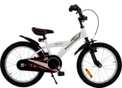 2Cycle Biker Kinderfiets - 18 Inch - Wit - Jongensfiets -Speelgoed 1200x859