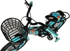 Kinderfiets - 16 Inch Kinderfiets -vanaf 4-7 Jaar Jongens En Meisjes Fietsen - Terugtrap -Rem -Stabilisatoren（2 Zijwieltjes）- Mandje - Achterbank - Groen -Speelgoed 1200x872 4