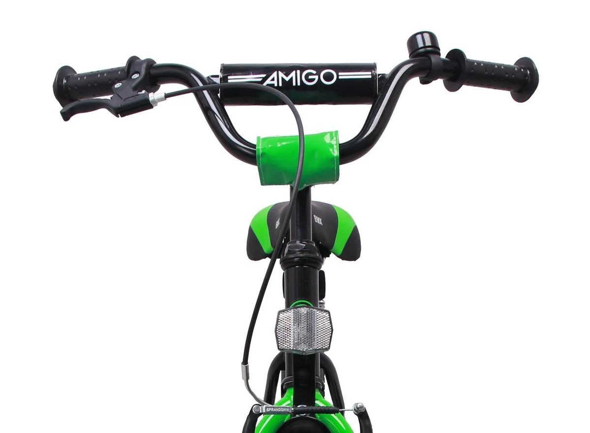 Amigo BMX Fun Jongensfiets - Kinderfiets 16 Inch - Zwart/Groen 10 Amigo BMX Fun Jongensfiets - Kinderfiets 16 Inch - Zwart/Groen - Afbeelding 8