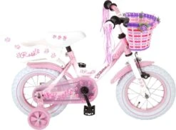 Volare Rose Kinderfiets - 12 Inch - Meisjes - Roze/wit - 95% Afgemonteerd