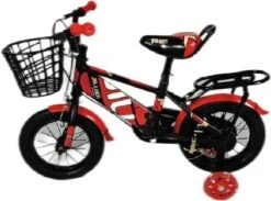 Kinderfiets - 12 Inch Kinderfiets -vanaf 2-4 Jaar Jongens En Meisjes Fietsen - Terugtrap -Rem -Stabilisatoren（2 Zijwieltjes）- Mandje - Achterbank - Rood -Speelgoed 1200x888