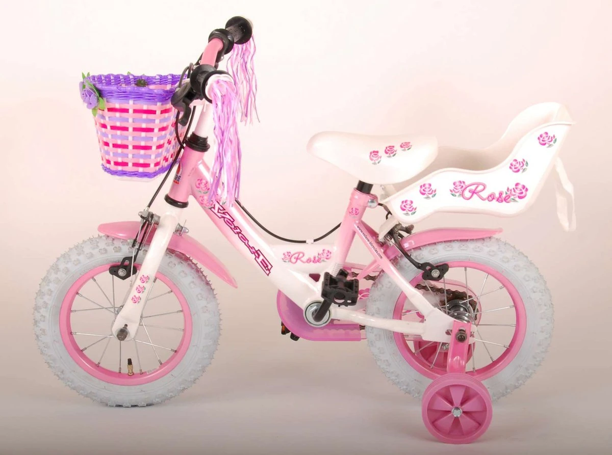 Volare Rose Kinderfiets - Meisjes - 12 Inch - Roze - 2 Handremmen 7 Volare Rose Kinderfiets - Meisjes - 12 Inch - Roze - 2 Handremmen - Afbeelding 5