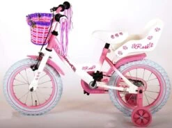 Volare Rose Kinderfiets - Meisjes - 14 Inch - Roze Wit - 95% Afgemonteerd -Speelgoed 1200x893