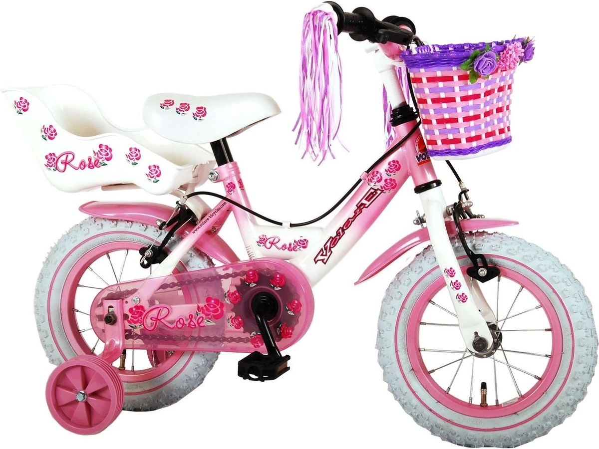 Volare Rose Kinderfiets - Meisjes - 12 Inch - Roze - 2 Handremmen 4 Volare Rose Kinderfiets - Meisjes - 12 Inch - Roze - 2 Handremmen - Afbeelding 2