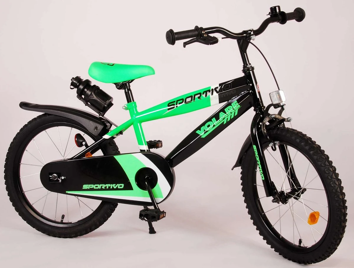 Volare Sportivo Kinderfiets - Jongens - 18 Inch - Neon Groen Zwart - 95% Afgemonteerd 5 Volare Sportivo Kinderfiets - Jongens - 18 Inch - Neon Groen Zwart - 95% Afgemonteerd - Afbeelding 3