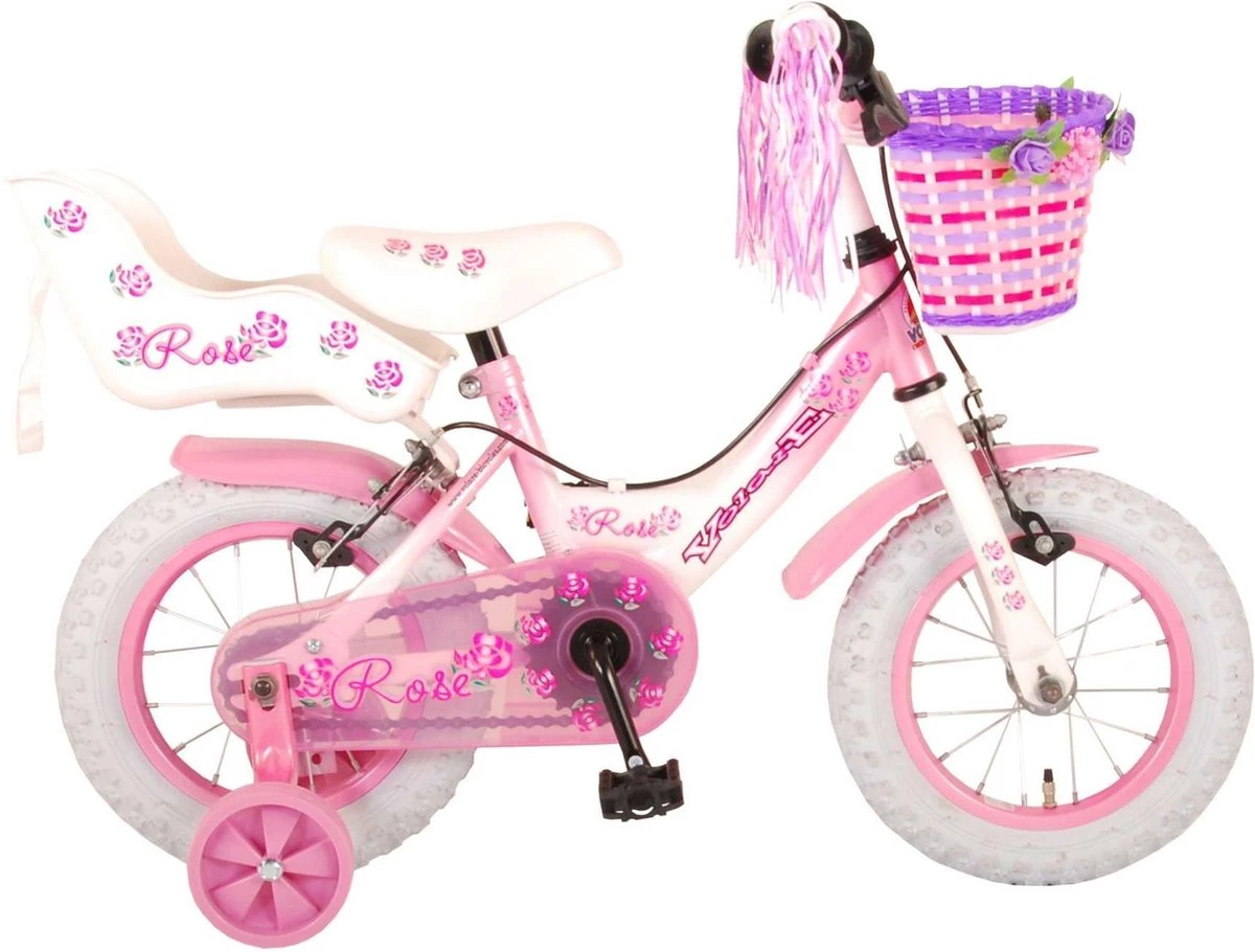 Volare Rose Kinderfiets - Meisjes - 12 Inch - Roze - 2 Handremmen 3 Volare Rose Kinderfiets - Meisjes - 12 Inch - Roze - 2 Handremmen