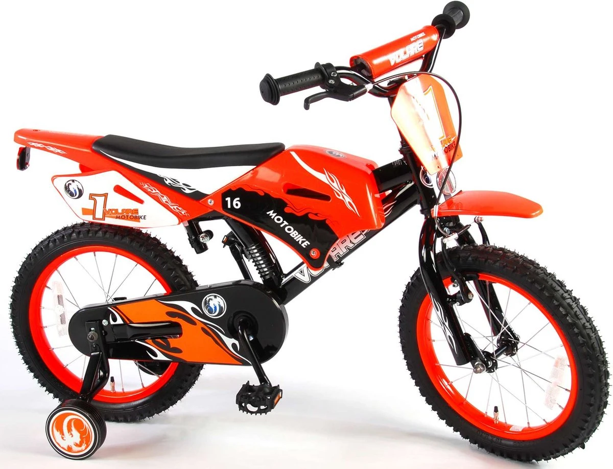 Volare Motorbike Kinderfiets - Jongens - 16 Inch - Oranje - 95% Afgemonteerd 7 Volare Motorbike Kinderfiets - Jongens - 16 Inch - Oranje - 95% Afgemonteerd - Afbeelding 5