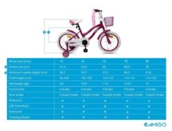 Amigo Flower Meisjesfiets - Kinderfiets 16 Inch - Paars 22 Amigo Flower Meisjesfiets - Kinderfiets 16 Inch - Paars -Speelgoed 1200x920 11