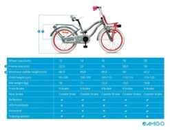 Amigo Lovely - Kinderfiets 20 Inch - Meisjes - Grijs -Speelgoed 1200x920 21