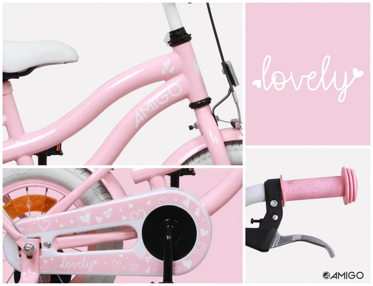 Amigo Lovely Meisjesfiets - Kinderfiets 14 Inch - Roze 14 Amigo Lovely Meisjesfiets - Kinderfiets 14 Inch - Roze - Afbeelding 12
