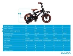 Amigo 2Cool Jongensfiets - Kinderfiets 12 Inch - Matzwart -Speelgoed 1200x920 7