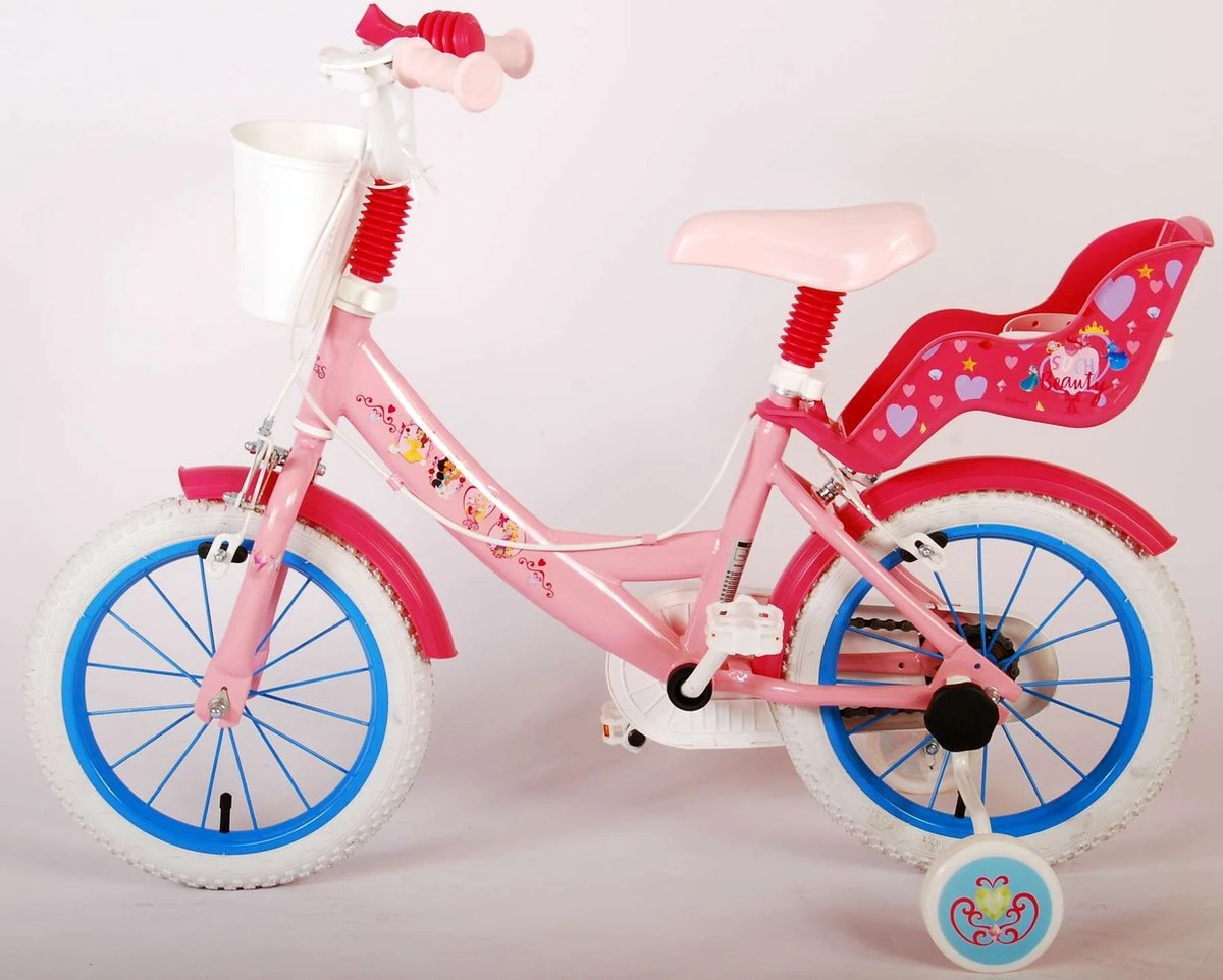 Volare Disney Princess Kinderfiets - Meisjes - 14 Inch - Roze - Twee Handremmen 5 Volare Disney Princess Kinderfiets - Meisjes - 14 Inch - Roze - Twee Handremmen - Afbeelding 3