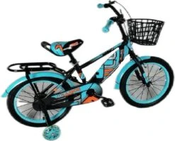 Kinderfiets - 16 Inch Kinderfiets -vanaf 4-7 Jaar Jongens En Meisjes Fietsen - Terugtrap -Rem -Stabilisatoren（2 Zijwieltjes）- Mandje - Achterbank - Groen -Speelgoed 1200x968 4