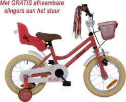 2Cycle Paris Meisjesfiets - 14 Inch - Roze-Wit - Met Poppenzitje - Meisjesfiets -Speelgoed 1200x970 4