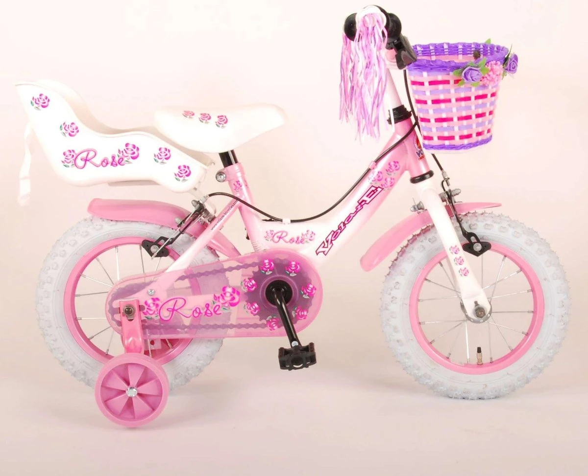Volare Rose Kinderfiets - Meisjes - 12 Inch - Roze - 2 Handremmen 13 Volare Rose Kinderfiets - Meisjes - 12 Inch - Roze - 2 Handremmen - Afbeelding 11