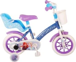 Volare Disney Frozen Kinderfiets - Meiden - 12 Inch - Blauw Paars - Doortrapsysteem -Speelgoed 1200x974