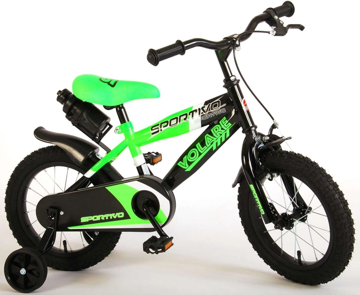 Volare Sportivo Kinderfiets - Jongens - 14 Inch - Neon Groen/Zwart - 95% Afgemonteerd 8 Volare Sportivo Kinderfiets - Jongens - 14 Inch - Neon Groen/Zwart - 95% Afgemonteerd - Afbeelding 6