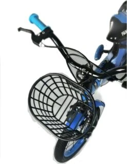 Kinderfiets - 14 Inch Kinderfiets -vanaf 3-5 Jaar Jongens En Meisjes Fietsen - Terugtrap -Rem -Stabilisatoren（2 Zijwieltjes）- Mandje - Achterbank - Blauw -Speelgoed 930x1200