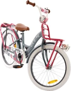 2Cycle Desire Kinderfiets - 20 Inch - Voordrager -Grijs-Roze - Meisjesfiets -Speelgoed 938x1200