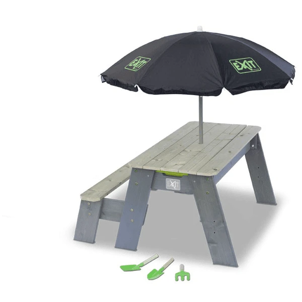 EXIT TOYS EXIT Aksent Zand-, Water- En Picknicktafel (1 Bankje) Met Parasol En Tuingereedschap 4 EXIT TOYS EXIT Aksent Zand-, Water- En Picknicktafel (1 Bankje) Met Parasol En Tuingereedschap - Afbeelding 2