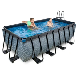 EXIT TOYS EXIT Frame Pool 4x2x1,22m (12v Sand Filter)- Grijs -Speelgoed exit frame pool 4x2x1 22m 12v sand filter grijs a305958 4