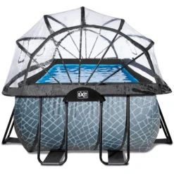 EXIT TOYS EXIT Frame Pool 4x2x1,22m (12v Sand Filter) - Grijs + Zonnedak -Speelgoed exit frame pool 4x2x1 22m 12v sand filter grijs zonnedak a305964 3