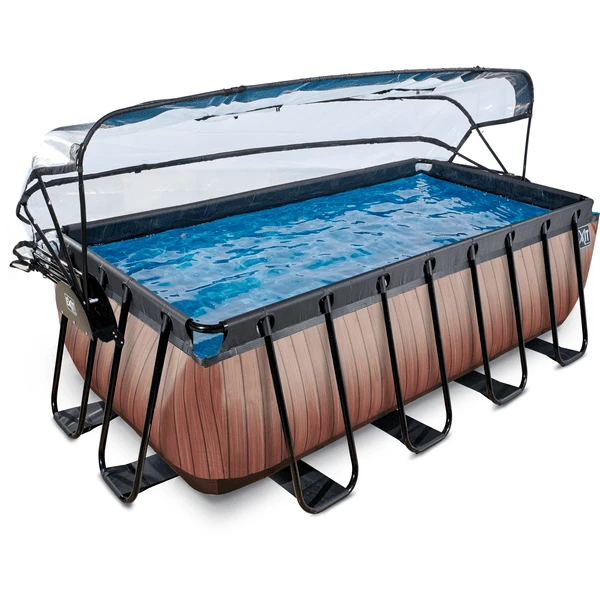 EXIT TOYS EXIT Frame Pool 4x2x1,22m (12v Sand Filter)- Houtoptiek + Zonnedak 4 EXIT TOYS EXIT Frame Pool 4x2x1,22m (12v Sand Filter)- Houtoptiek + Zonnedak - Afbeelding 2