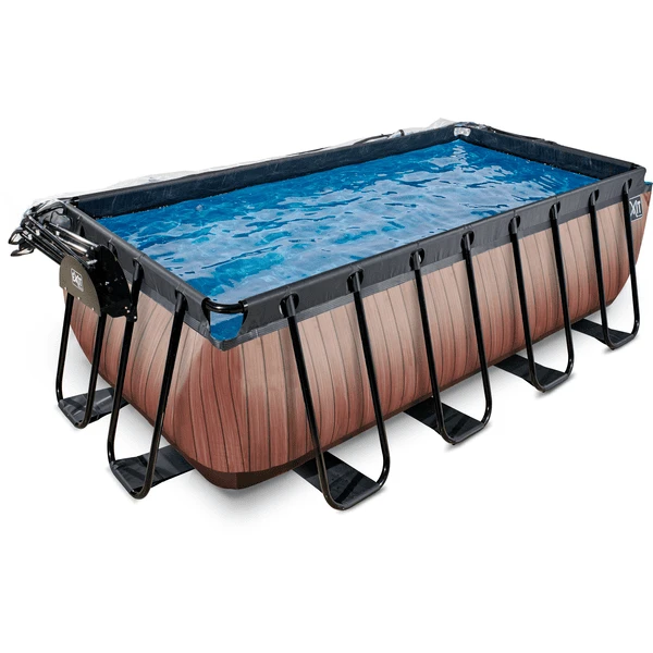 EXIT TOYS EXIT Frame Pool 4x2x1,22m (12v Sand Filter)- Houtoptiek + Zonnedak 5 EXIT TOYS EXIT Frame Pool 4x2x1,22m (12v Sand Filter)- Houtoptiek + Zonnedak - Afbeelding 3