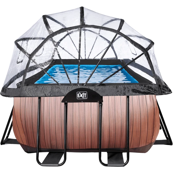 EXIT TOYS EXIT Frame Pool 4x2x1,22m (12v Sand Filter)- Houtoptiek + Zonnedak 6 EXIT TOYS EXIT Frame Pool 4x2x1,22m (12v Sand Filter)- Houtoptiek + Zonnedak - Afbeelding 4