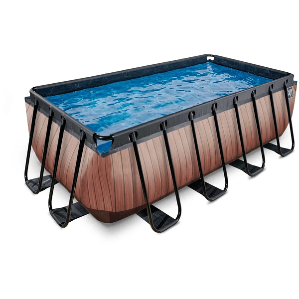 EXIT TOYS EXIT Frame Pool 4x2x1,22m (12v Sand Filter)- Wood Optics 4 EXIT TOYS EXIT Frame Pool 4x2x1,22m (12v Sand Filter)- Wood Optics - Afbeelding 2