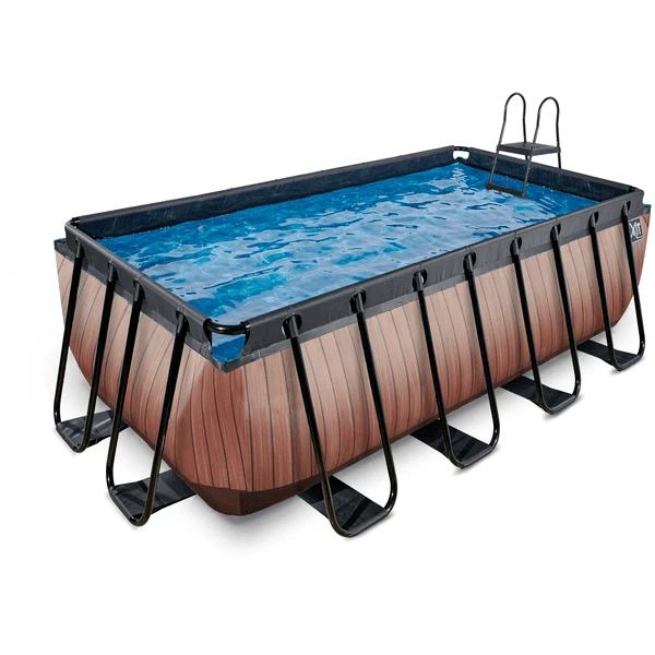 EXIT TOYS EXIT Frame Pool 4x2x1,22m (12v Sand Filter)- Wood Optics 3 EXIT TOYS EXIT Frame Pool 4x2x1,22m (12v Sand Filter)- Wood Optics
