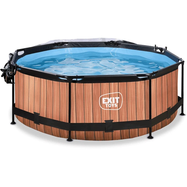 EXIT TOYS EXIT Frame Pool ø244x76cm (12v Cartridge Filterpomp) - Houten Look & Zonneda 5 EXIT TOYS EXIT Frame Pool ø244x76cm (12v Cartridge Filterpomp) - Houten Look & Zonneda - Afbeelding 3