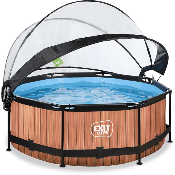 EXIT TOYS EXIT Frame Pool ø244x76cm (12v Cartridge Filterpomp) - Houten Look & Zonneda 3 EXIT TOYS EXIT Frame Pool ø244x76cm (12v Cartridge Filterpomp) - Houten Look & Zonneda
