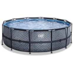 EXIT TOYS EXIT Frame Pool ø427x122cm (12v Sand Filter) - Grijs -Speelgoed exit frame pool o427x122cm 12v sand filter grijs a305802 1
