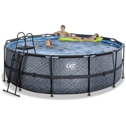 EXIT TOYS EXIT Frame Pool ø427x122cm (12v Sand Filter) - Grijs -Speelgoed exit frame pool o427x122cm 12v sand filter grijs a305802 4