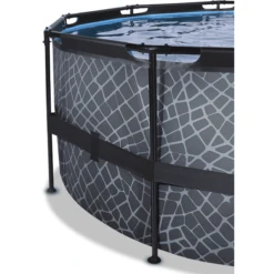 EXIT TOYS EXIT Frame Pool ø427x122cm (12v Sand Filter) - Grijs + Zonnedak -Speelgoed exit frame pool o427x122cm 12v sand filter grijs zonnedak a305960 3