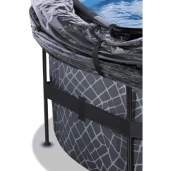 EXIT TOYS EXIT Frame Pool ø427x122cm (12v Sand Filter) - Grijs + Zonnedak -Speelgoed exit frame pool o427x122cm 12v sand filter grijs zonnedak a305960 4