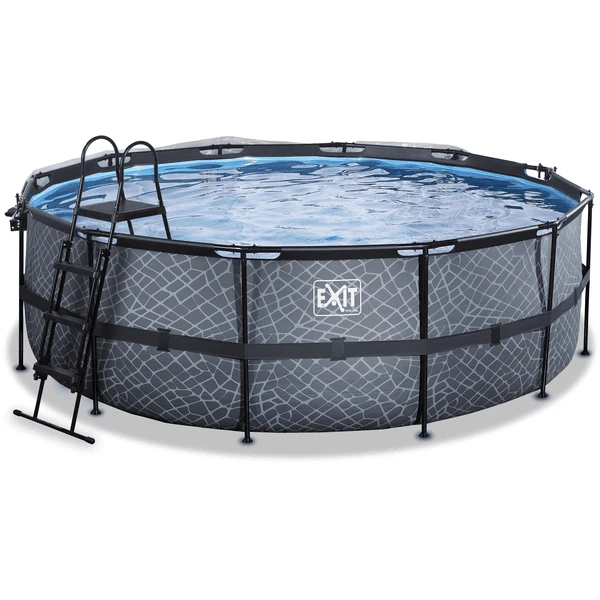 EXIT TOYS EXIT Frame Pool ø427x122cm (12v Sand Filter) - Grijs + Zonnedak + Warmtepomp 5 EXIT TOYS EXIT Frame Pool ø427x122cm (12v Sand Filter) - Grijs + Zonnedak + Warmtepomp - Afbeelding 3