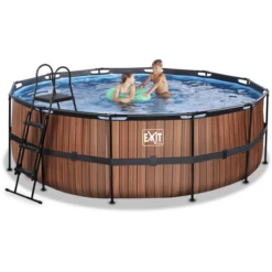 EXIT TOYS EXIT Frame Pool ø427x122cm (12v Sand Filter) - Houtlook -Speelgoed exit frame pool o427x122cm 12v sand filter houtlook a305805 4