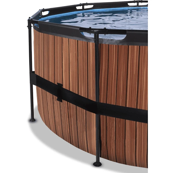 EXIT TOYS EXIT Frame Pool ø427x122cm (12v Sand Filter) - Houtlook + Zonnekap 6 EXIT TOYS EXIT Frame Pool ø427x122cm (12v Sand Filter) - Houtlook + Zonnekap - Afbeelding 4