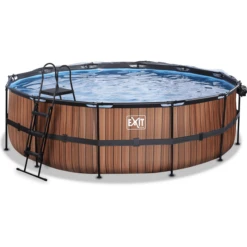 EXIT TOYS EXIT Frame Pool ø488x122cm (12v Sand Filter) - Houtoptiek + Zonnedak + Warmtepom -Speelgoed exit frame pool o488x122cm 12v sand filter houtoptiek zonnedak warmtepom a305969 2