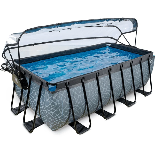 EXIT TOYS EXIT Frame Zwembad 4x2x1,22m (12v Sand Filter) - Grijs + Zonnedak + Warmtepomp 4 EXIT TOYS EXIT Frame Zwembad 4x2x1,22m (12v Sand Filter) - Grijs + Zonnedak + Warmtepomp - Afbeelding 2